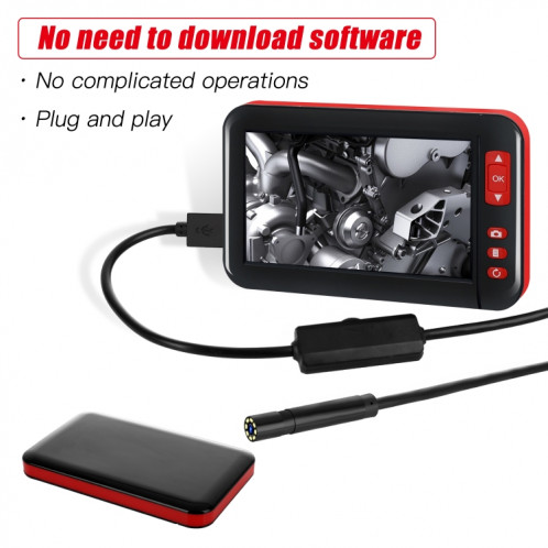 Endoscope d'inspection HD1080P P20 à écran de 4,3 pouces avec 8 LED, longueur : 10 m, diamètre de la lentille : 8 mm, ligne douce SH0075176-010