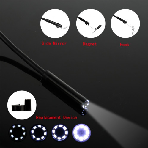 Endoscope d'inspection HD1080P P20 à écran de 4,3 pouces avec 8 LED, longueur : 10 m, diamètre de la lentille : 8 mm, ligne douce SH0075176-010