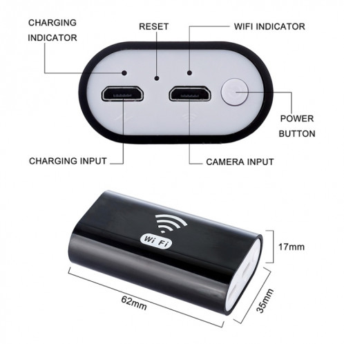 Endoscope de téléphone portable F99 HD, endoscope à tuyau étanche 8 mm, version Wifi, cordon flexible, longueur: 3,5 m (noir) SH113B1989-09