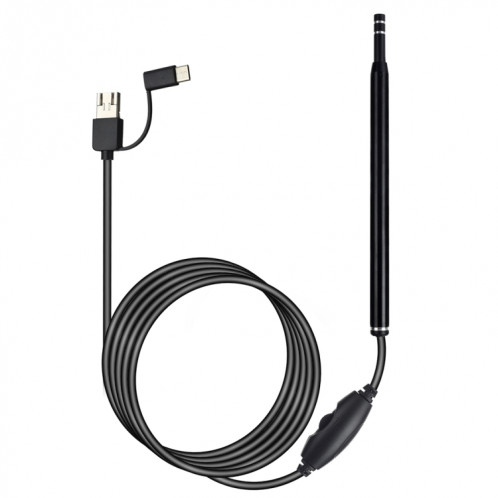 AN101 Otoscope domestique 5,5 mm Endoscope auriculaire trois en un Otoscope HD 30 W Otoscope visuel de prélèvement d'oreille (noir) SH122B229-08
