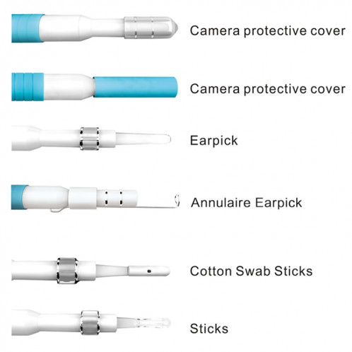 I98 1.3 millions d'endoscope d'endoscope d'outil de nettoyage visuel de cire d'oreille HD avec 6 LED, diamètre d'objectif: 5,5 mm SH2502231-09