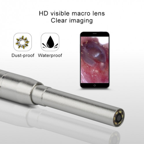 Endoscope d'endoscope de dent de nez d'oreille visuelle de 1MP HD avec 6 LED, diamètre de lentille: 5.5mm SH25121390-08