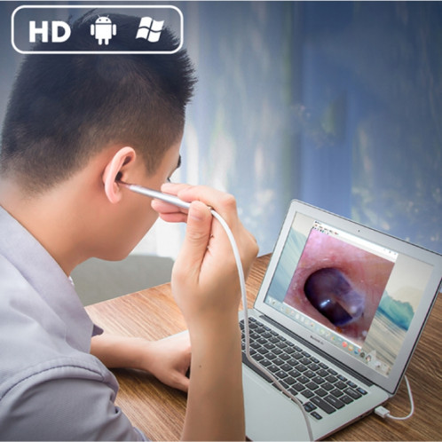 Endoscope d'endoscope de dent de nez d'oreille visuelle de 1MP HD avec 6 LED, diamètre de lentille: 5.5mm SH25121390-08