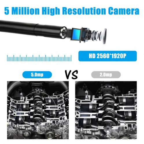 Caméra d'inspection d'endoscope F220 5.5mm HD 5.0MP WIFI avec 6 LED, longueur: 5m SH3121565-08