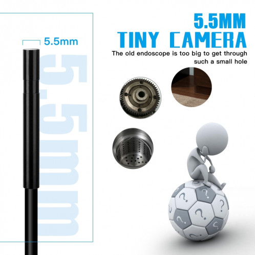Caméra d'inspection d'endoscope F220 5.5mm HD 5.0MP WIFI avec 6 LED, longueur: 10m SH3122304-08
