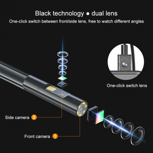 Teslong NTS500B 5 pouces 5mm double lentille HD endoscope 200w pixel endoscope industriel SH53001543-09