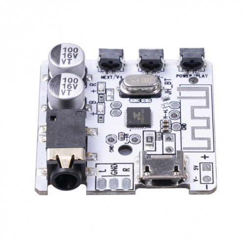 6966 DIY Bluetooth 5.0 Module de la carte de récepteur audio MP3 Joueur sans fil Stéréo sans fil Module d'amplificateur (blanc) SH156W1007-07
