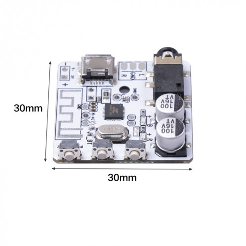 6966 DIY Bluetooth 5.0 Module de la carte de récepteur audio MP3 Joueur sans fil Stéréo sans fil Module d'amplificateur (blanc) SH156W1007-07