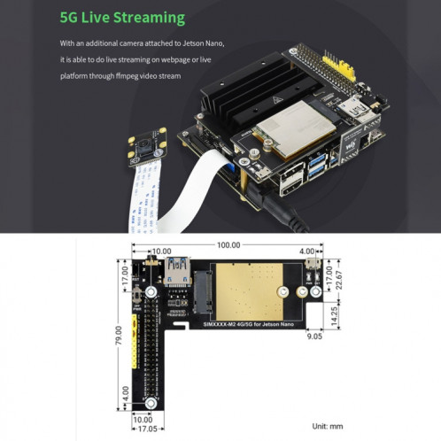 Waveshare SIM8202G-M2 Module multi-bande multi-bandes Multi MODE MODE 5G / 4G / 3G Agrandir le tableau pour Jetson nano SW01591583-09