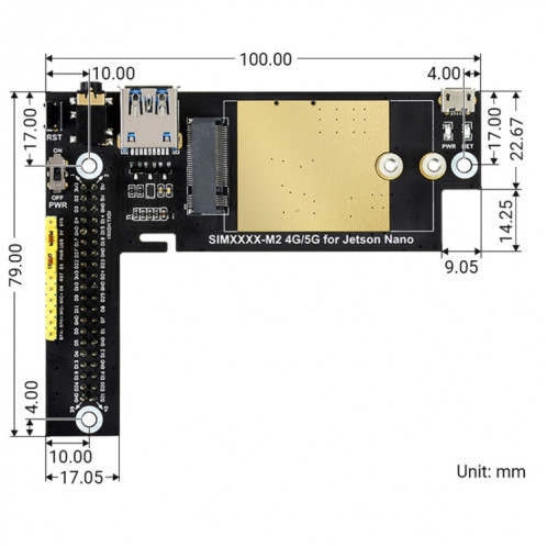WAVESHARE SIM8200A-M2 MODE SNAPDDRONGON X55 Module Multi MODE MULTI MODE 5G / 4G / 3G EXPLOYER BOART POUR JETSON NANO, PLUG US SW0161537-010