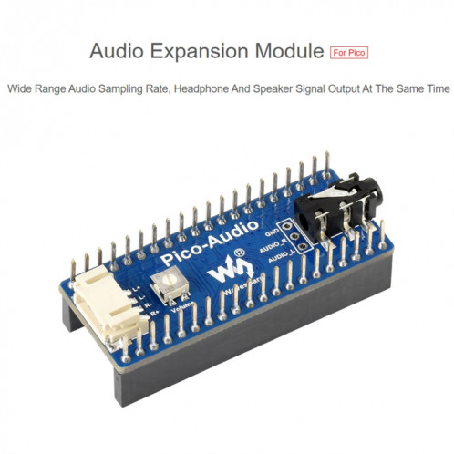 Module d'extension audio de Waveeshare pour Raspberry Pi Pico, Sécurité simultanée casque / haut-parleur SW01701446-07