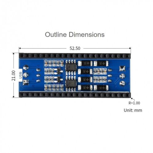 Module RS485 de WAVESHARE 2 canaux pour Raspberry Pi Pico, SP3485 émetteur-récepteur, UART à RS485 SW0171530-06