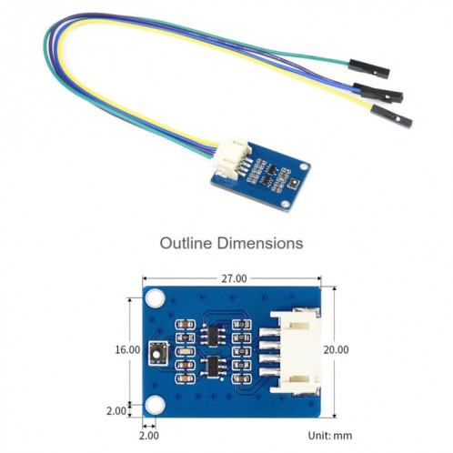 WAVESHARE SGP40 COV Capts organiques Capteur de gaz, bus I2C SW0173305-07