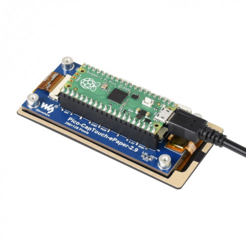 Waveshare 2.9 pouces 296 x 128 Module de papier E-Paper noir / blanc pour Raspberry Pi Pico, interface SPI SW0186860-05