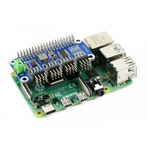 Chapeau de pilote Servo I2C de Waveeshare à 16 canaux 12 canaux B pour PI de framboise SW0191302-05