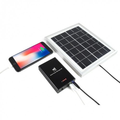 Waveeshare Solar Power Manager, Batterie Li-PO embarqué 10000MAh, support 6V ~ 24V Panneaux solaires (Noir) SW212B1032-08