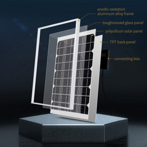 Efficacité de conversion élevée de Waveeshare Panneau solaire 18V 10W SW0213464-08