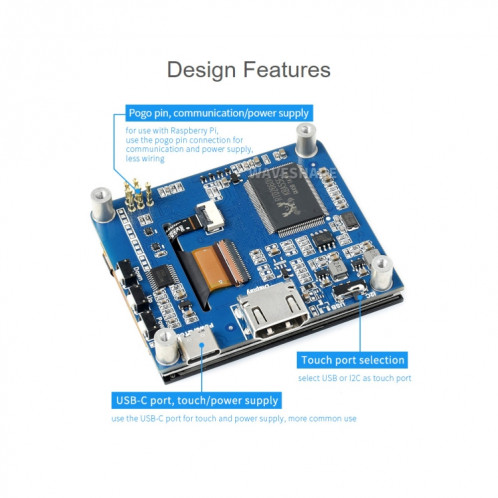WAVESHARE 2.8 pouces 480x640 HDMI IPS écran LCD (H) Écran complètement laminé SW02271915-07