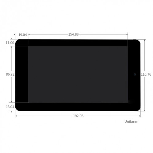 WAVESHARE 7 pouces 800 x 480 Affichage tactile capacitif avec caméra avant pour raspberry pi SW0231334-07