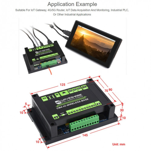 Module d'extension sans fil de Waveshare Industriel Industrial pour Raspberry Pi CM4 (Plug UE) SW34EU892-08