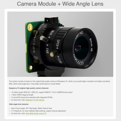 Waveshare 4,3 pouces écran Raspberry Pi Microscope Kit 12MP Camera Module avec support, fiche américaine SW0238549-07