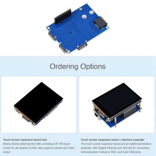Waveshare 2,8 pouces Expansion tactile Affichage entièrement stratifié pour Raspberry Pi CM4 SW0239448-07