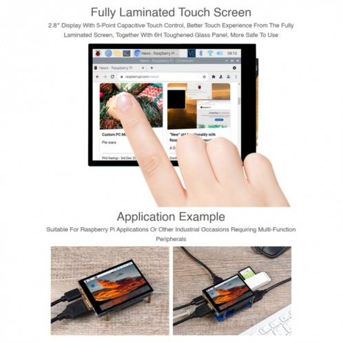 Waveshare 2,8 pouces Expansion tactile Affichage entièrement stratifié pour Raspberry Pi CM4 SW0239448-07