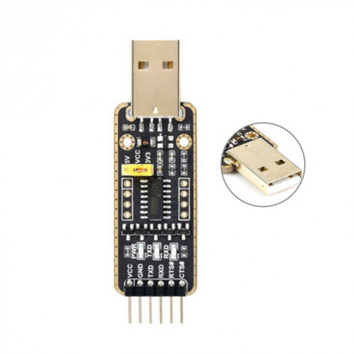 Waveshare USB-A à UART Connecteurs de module de transmission à taux de bande élevé SW02431627-06
