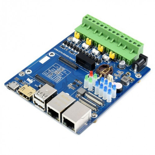 Waveshare Dual Eth Quad RS485 Base Board B pour Raspberry Pi CM4, Gigabit Ethernet SW0249539-07