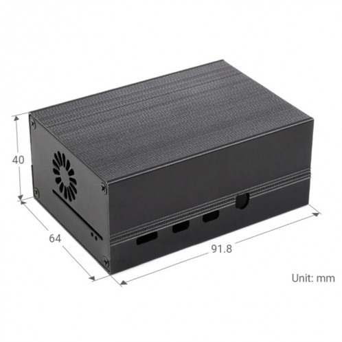 Étui de refroidissement en aluminium de bande Waveshare pour Raspberry Pi 4, radiateur actif intégré avec ailettes (noir) SW258B408-06