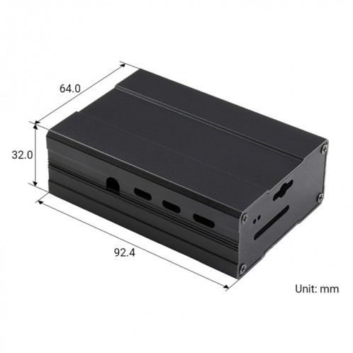 Case de conception chanfreinée en aluminium Waveshare pour Raspberry Pi 4B SW025931-07