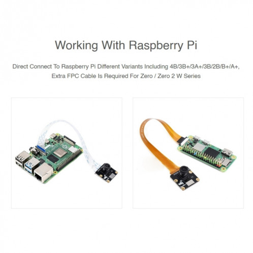 Waveshare OV9281-120 Module de caméra mono 1MP pour Raspberry Pi, obturateur mondial SW026365-07