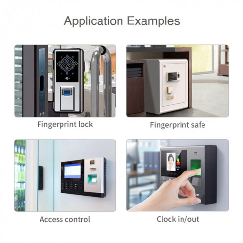 Waveshare uart rectangle en forme de rectangle tout-en-un capteur d'empreinte digitale (e), processeur de cortex SW02681554-07