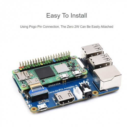 Adaptateur Waveshare Raspberry Pi Zero 2W vers 3B pour Raspberry Pi 3 modèle B/B+ SW0271482-07