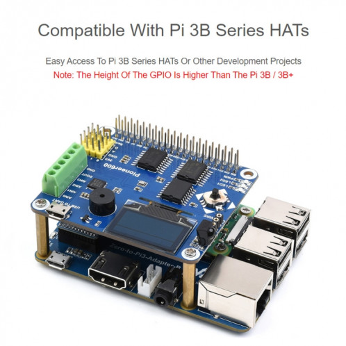 Adaptateur Waveshare Raspberry Pi Zero 2W vers 3B pour Raspberry Pi 3 modèle B/B+ SW0271482-07