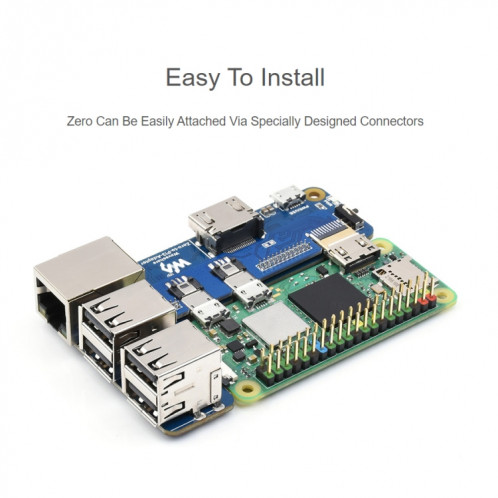 Adaptateur Waveshare Raspberry Pi Zero vers 3B pour Raspberry Pi 3 modèle B/B+ SW0272678-07