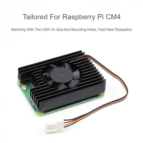 Ventilateur de refroidissement Waveshare dédié tout-en-un 3007 pour Raspberry Pi CM4, vitesse réglable, avec bandes thermiques SW027562-07