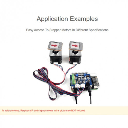 Chapeau de moteur pas à pas HRB8825 Waveshare pour Raspberry Pi, entraîne deux moteurs pas à pas, jusqu'à 1/32 Microstepping SW02801187-012