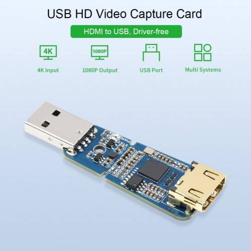 Carte de capture vidéo HDMI haute définition avec port USB Waveshare pour les jeux/le streaming/les caméras SW02841410-05