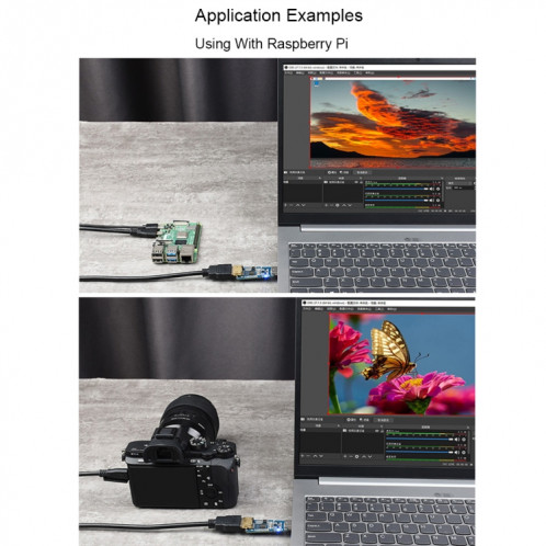 Carte de capture vidéo HDMI haute définition avec port USB Waveshare pour les jeux/le streaming/les caméras SW02841410-05