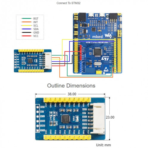 Carte d'extension IO Waveshare AW9523B, interface I2C, étend 16 broches d'E/S SW02901038-05
