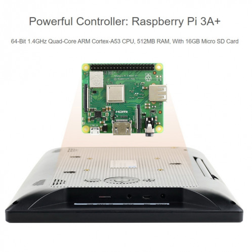 Mini-ordinateur Waveshare 13,3 pouces alimenté par Raspberry Pi 3A +, écran tactile HD () SW92EU9-09