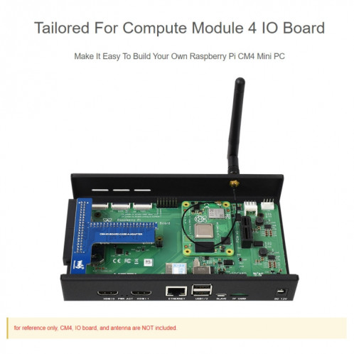 Waveshare Metal Box A pour Raspberry Pi CM4 IO Board, avec ventilateur de refroidissement SW0492348-08