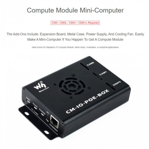 Mini-ordinateur Waveshare pour Raspberry Pi CM () SH28EU601-08