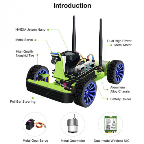 Waveshare JetRacer AI Kit, AI Racing Robot Powered by Jetson Nano SW05321750-012