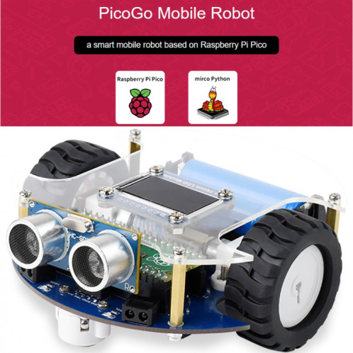 Robot mobile Waveshare PicoGo, basé sur Raspberry Pi Pico, conduite autonome, télécommande () SW33EU1100-012