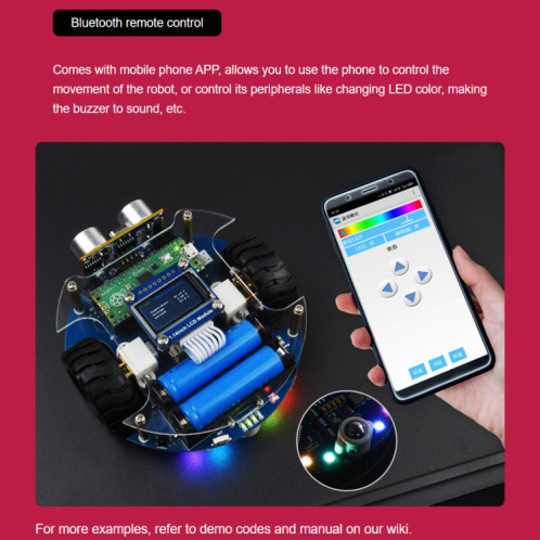 Robot mobile Waveshare PicoGo, basé sur Raspberry Pi Pico, conduite autonome, télécommande () SW33EU1100-012