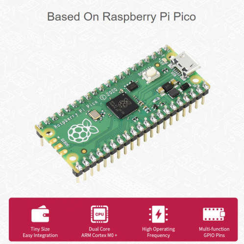 Robot mobile Waveshare PicoGo, basé sur Raspberry Pi Pico, conduite autonome, télécommande () SW33EU1100-012