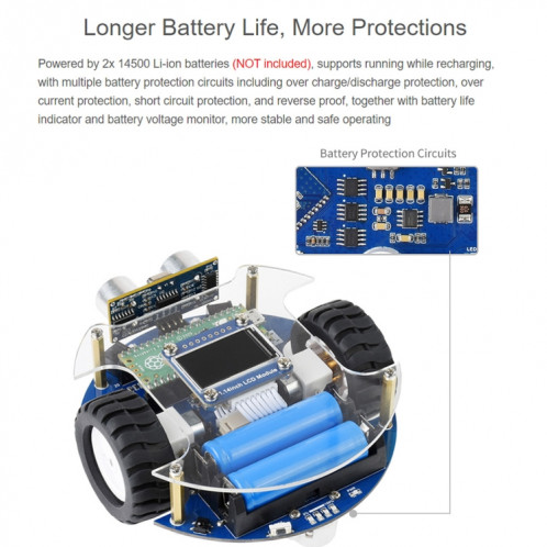 Robot mobile Waveshare PicoGo, basé sur Raspberry Pi Pico, conduite autonome, télécommande () SW33EU1100-012
