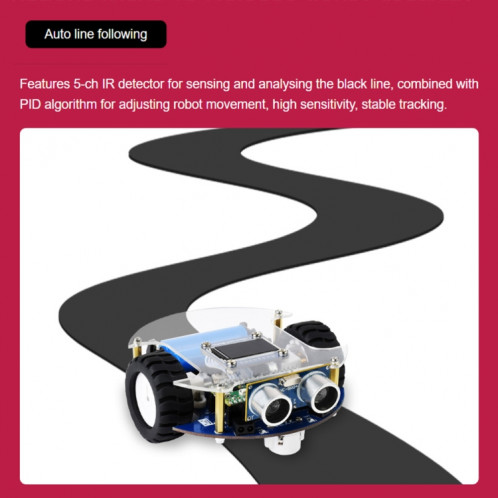 Robot mobile Waveshare PicoGo, basé sur Raspberry Pi Pico, conduite autonome, télécommande () SW33EU1100-012